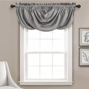 Elegant Gray Rod Window Valance 42 x 18"